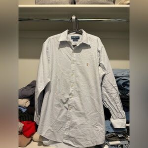 Ralph Lauren Men's Blue Striped Button Down Shirt